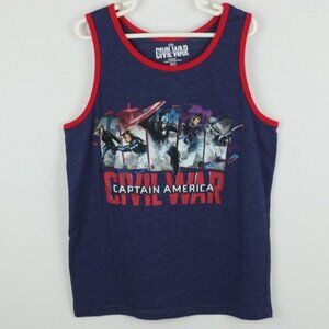 Marvel Captain America Civil War Boys Medium Blue Red Graphic Tank Top